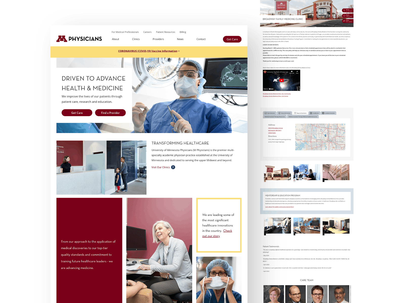 University of Minnesota Physicians screenshot