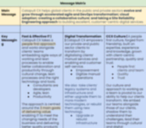 Catapult's Message Matrix