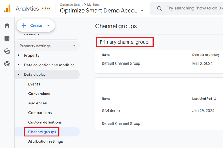 GA4 Primary Channel Group Reporting