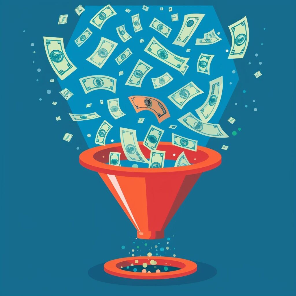 results-driven marketing with dollars coming out of the marketing funnel