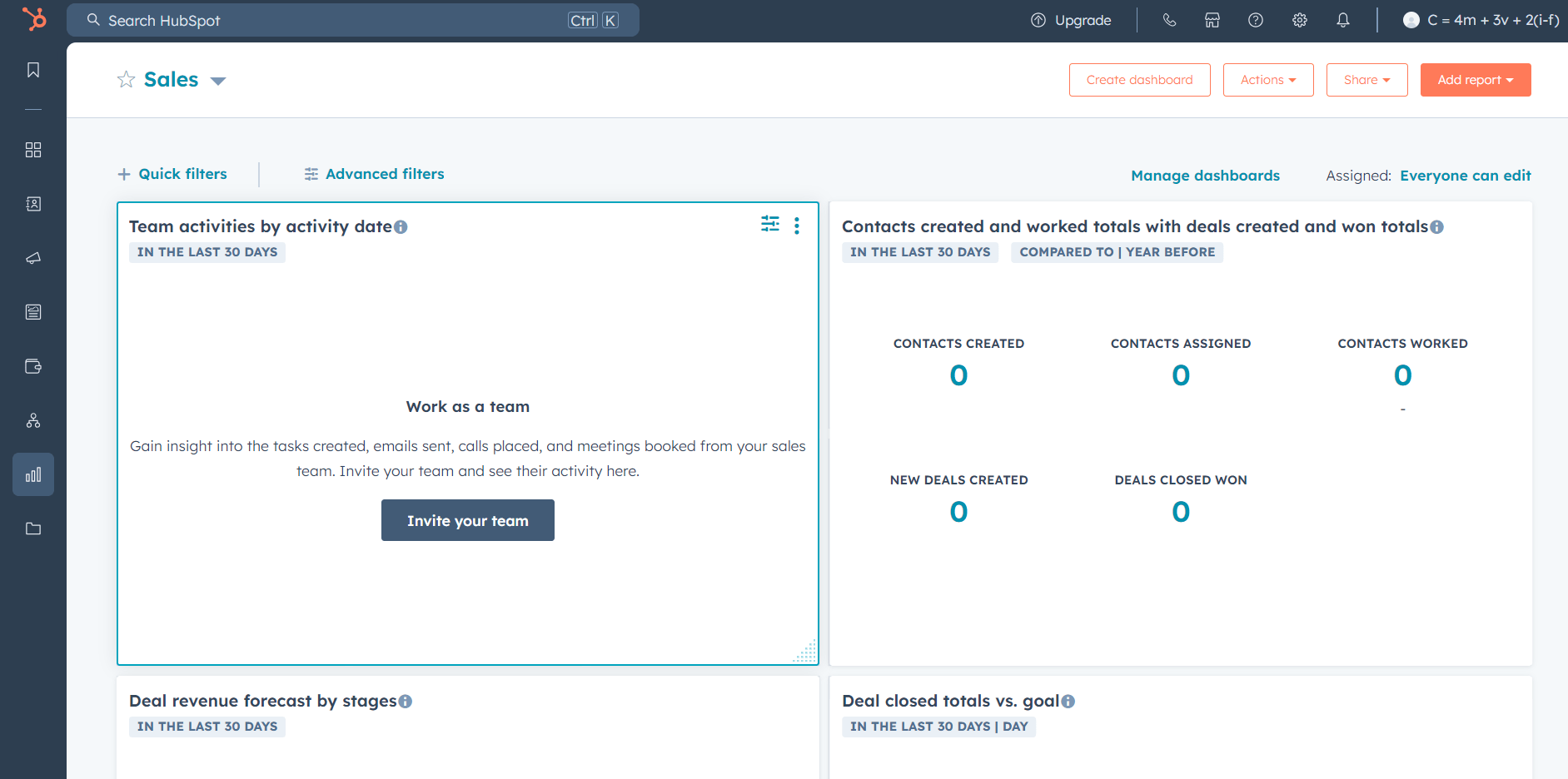 Hubspot Dashboard