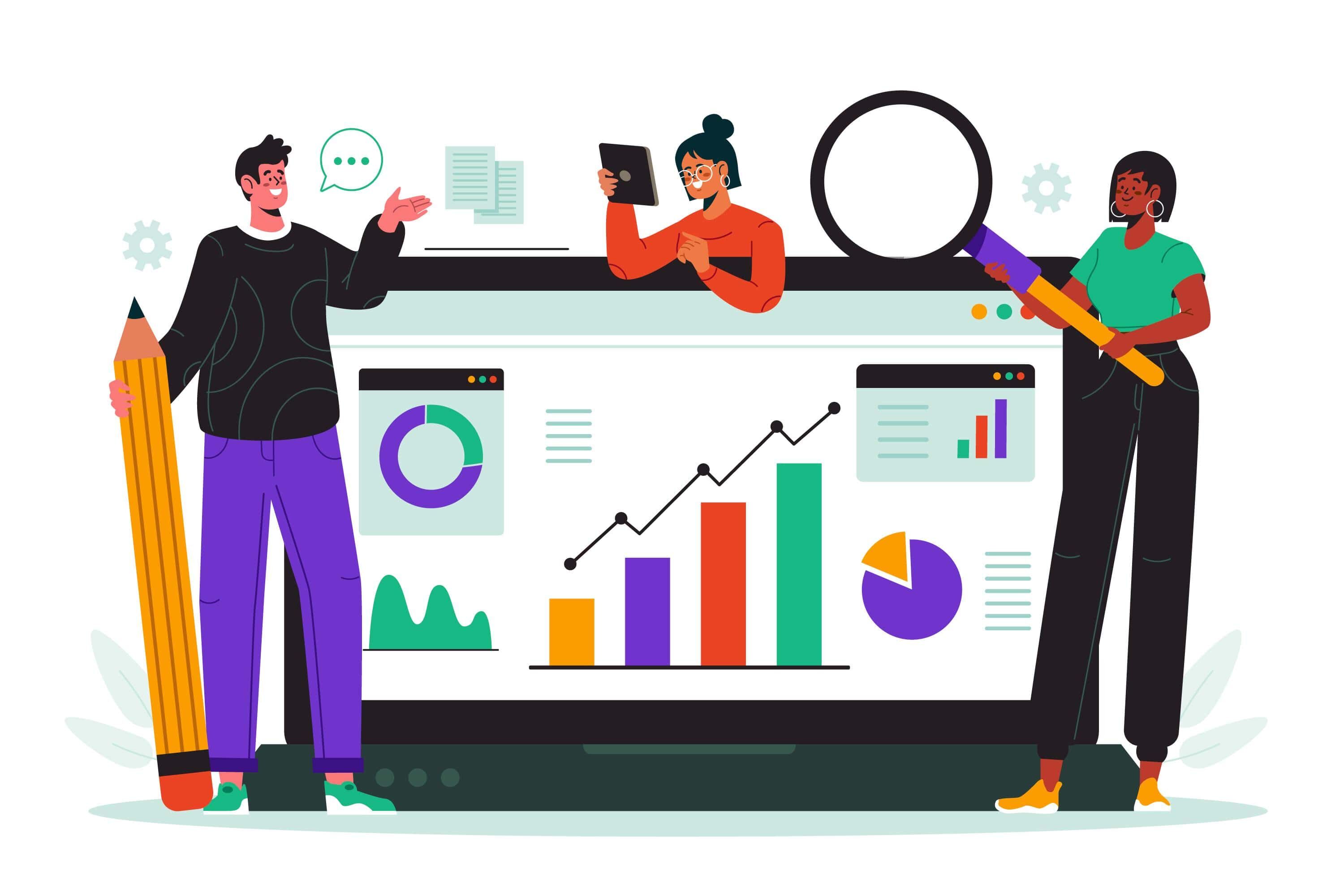 Graphic showing an upward trend in organic traffic