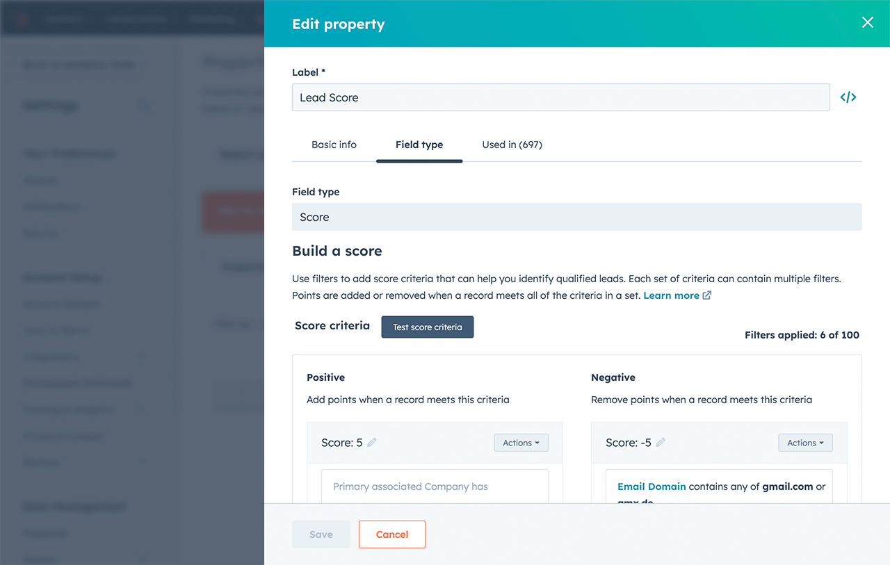 hubspot lead scoring CRM