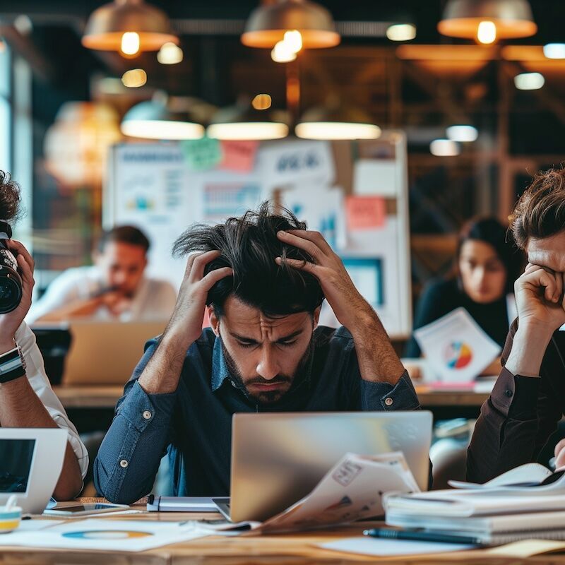 Stressed out marketing team.