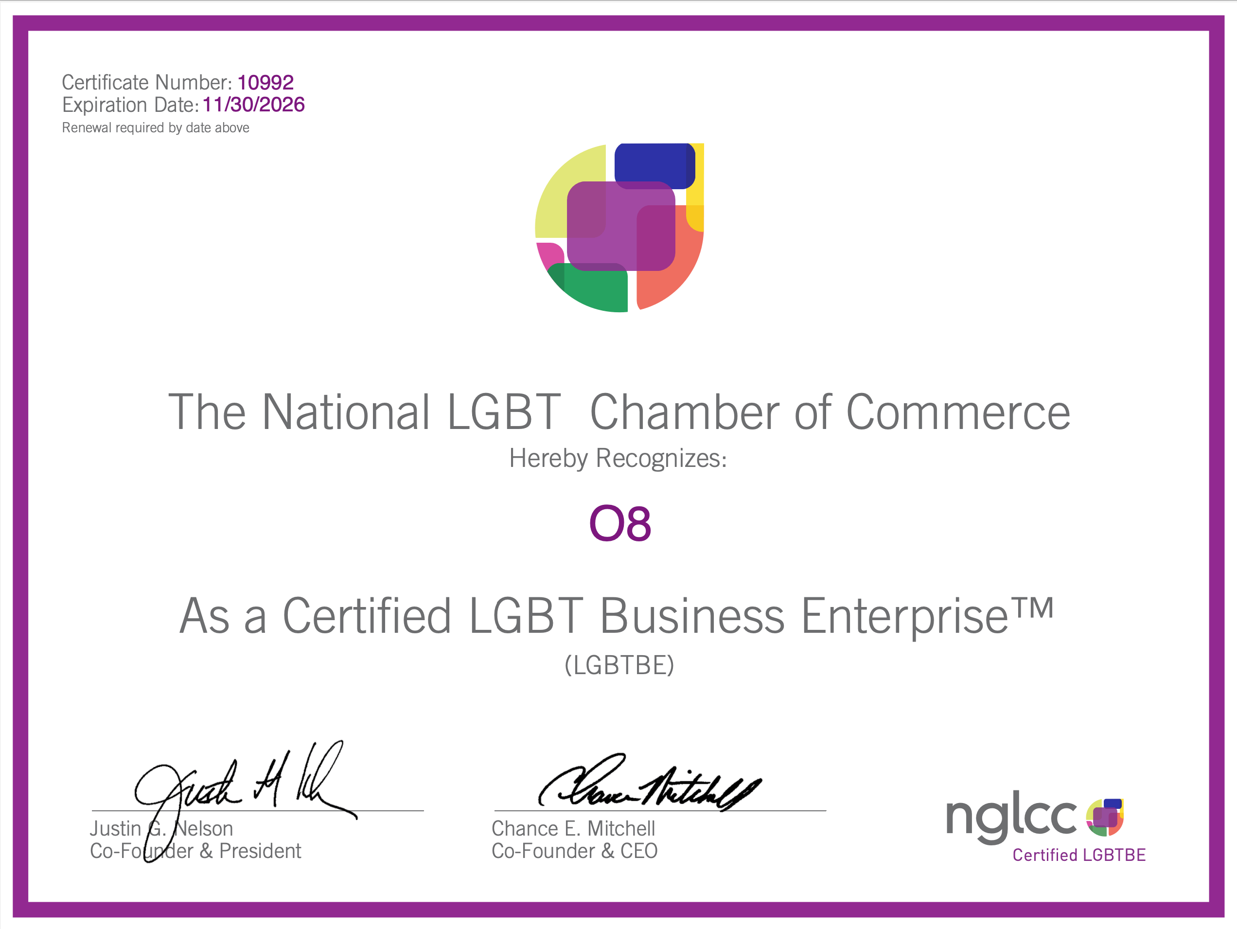 NGLCC LGBTBE Certification