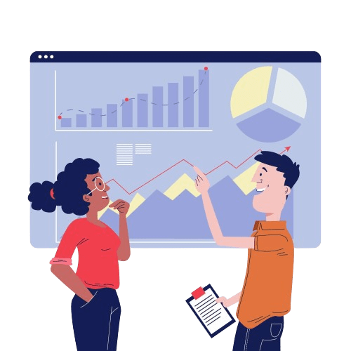 Graph showing key metrics