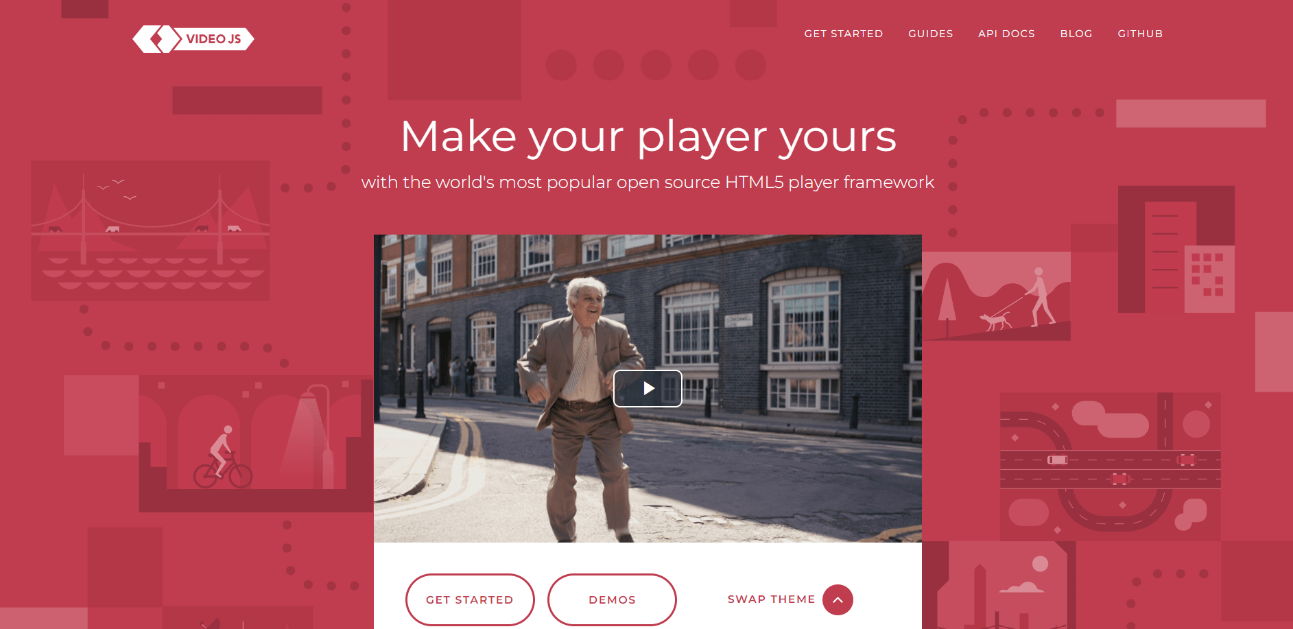 Screenshot of Video.js homepage