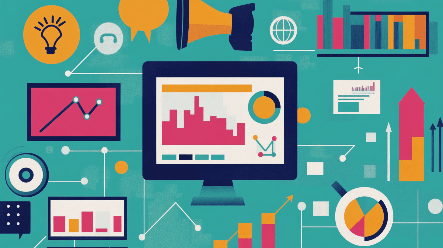 illustration showing different content marketing components