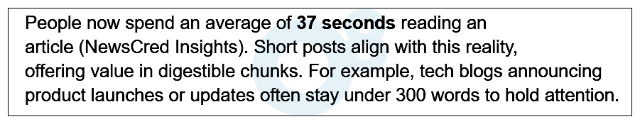 Short blog post stats