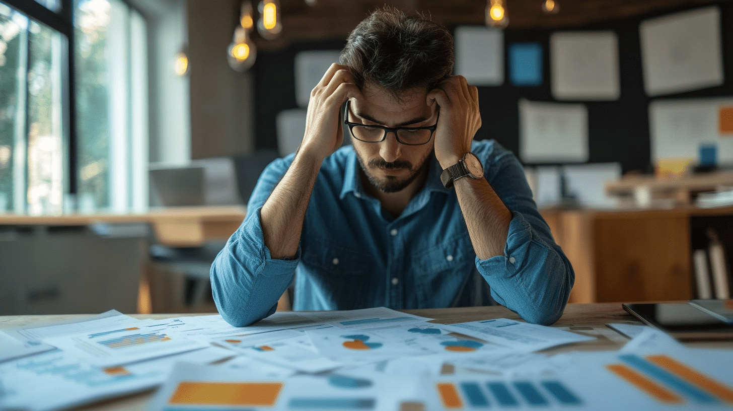 stressed out marketing team manager