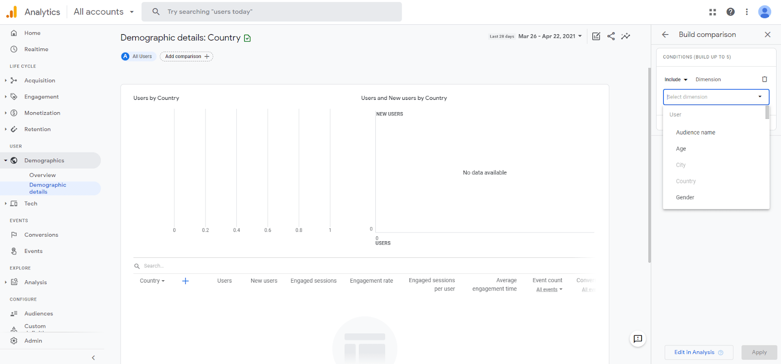 Google Analytics Demographics