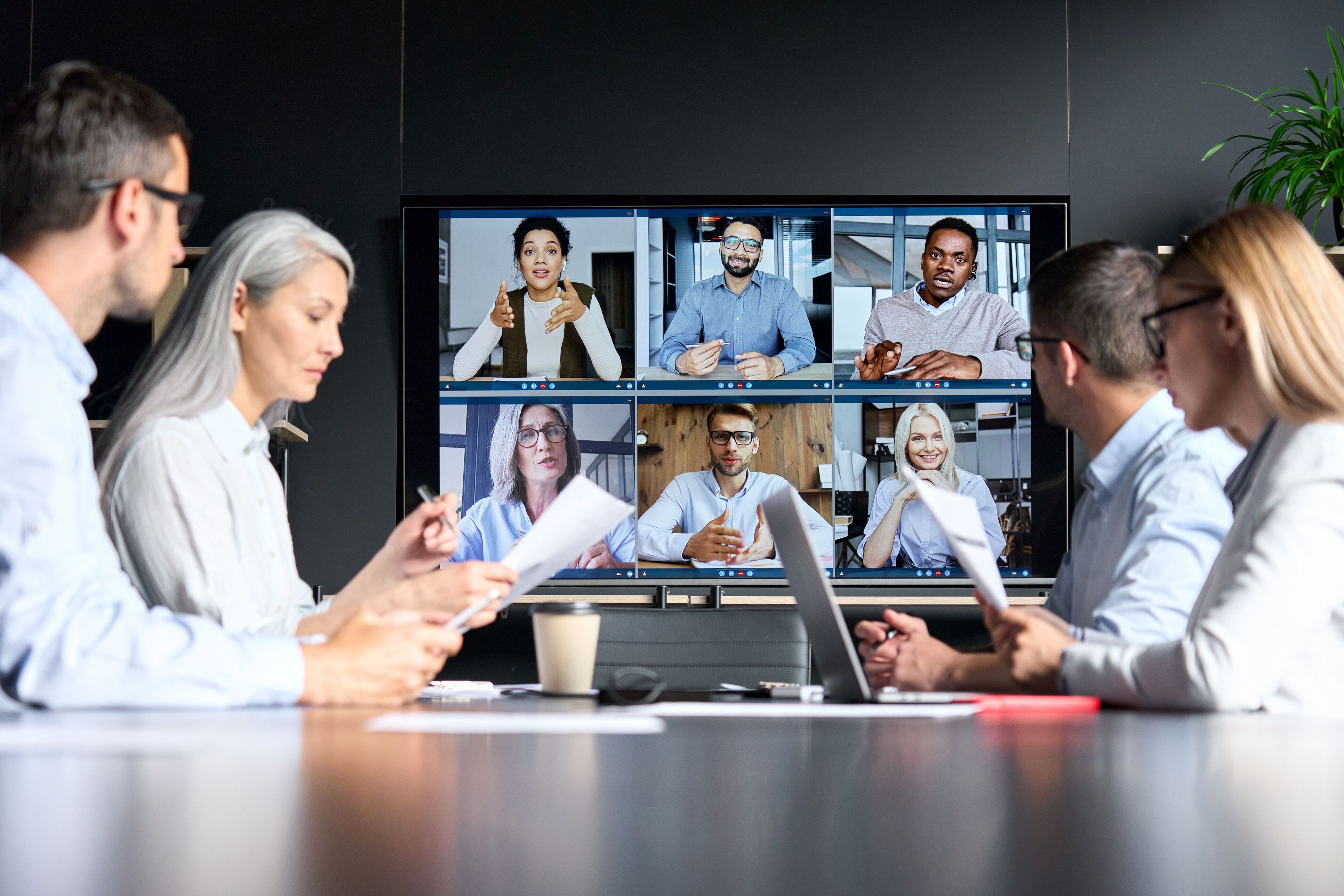 Combination of virtual and personal meetings. 