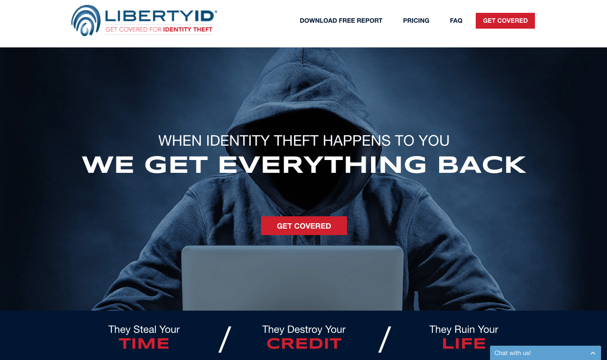 A screenshot of LibertyID's home page.