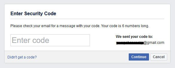 Image of Facebook's 2FA notification
