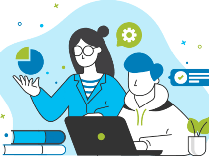 Brainstorming development design illustration