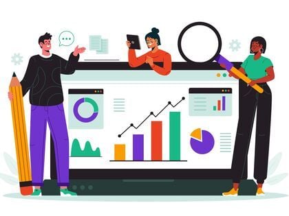 Graphic showing an upward trend in organic traffic