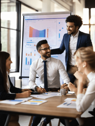happy marketing team