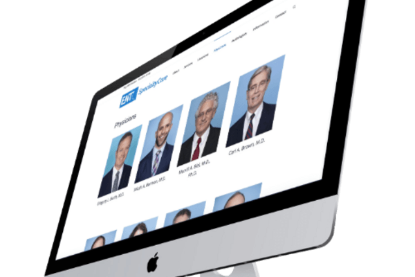 entsc healthcare website on an imac